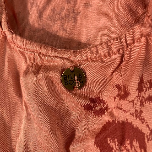 Billabong Mini Dress Small Pink Fine Flutter Floral Short Sleeve A-Line - Picture 6 of 14